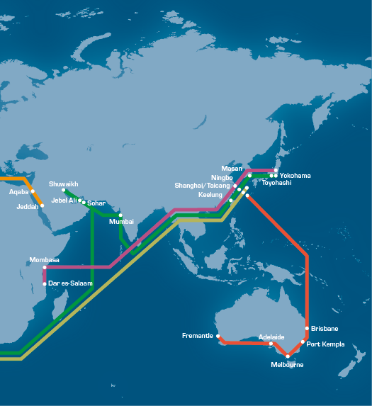 A map of the world with many lines drawn on it. Beskrivelse genereret af AI
