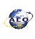 A blue and yellow globe with a purple AEO logo. Beskrivelse genereret af AI